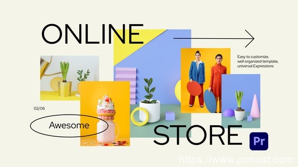 3815-Premiere Pro在线购物商店促销活动展示Pr模板Online Shopping Store Promo for Premiere Pro