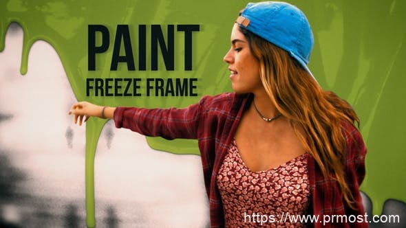 3831-绘制冻结帧图片视频展示Pr模板Paint Freeze Frame