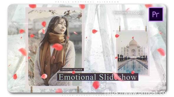 3870-花瓣家庭情感幻灯片视频展示Pr模板Petals Emotional Slideshow