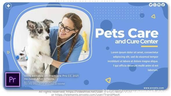 3872-宠物护理和治疗中心图片视频展示Pr模板Pets Care and Cure Center