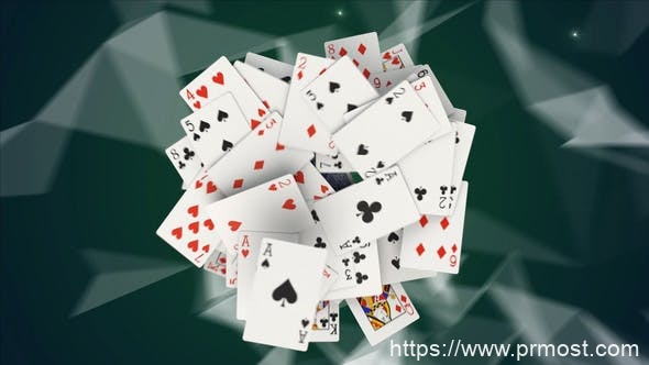 3900-扑克牌徽标动态演绎Pr模板Playing Cards Logo