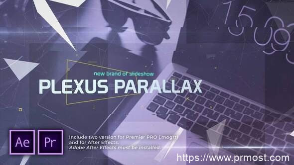 3902-视差幻灯片开场图片视频展示Pr模板Plexus Parallax Slideshow | Opener