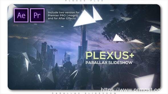 3903-数字视差幻灯片视频放映展示Pr模板Plexus Plus Parallax Slideshow