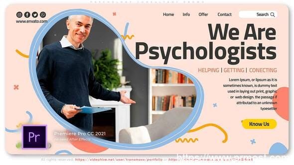 3954-心理顾问促销图片视频展示Pr模板Psychology Consultant Promo