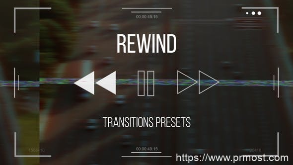 4026-数字回放转场过渡预设展示Pr模板Rewind Transitions presets