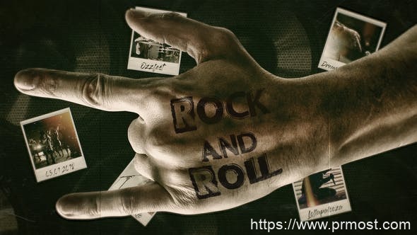 4041-摇滚乐预告片开场图片视频展示Pr模板Rock’n’Roll