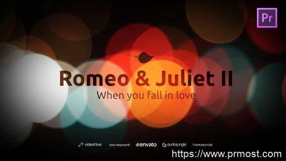 4047-浪漫的片名罗密欧与朱丽叶文字标题动态演绎Pr模板Romantic Titles – Romeo & Juliet