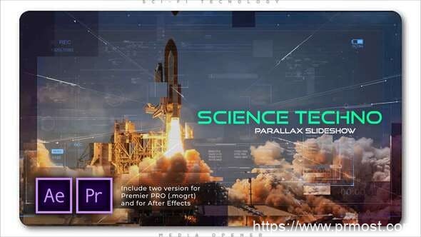 4071-科学技术视差幻灯片视频放映展示Pr模板Science Techno Parallax Slideshow