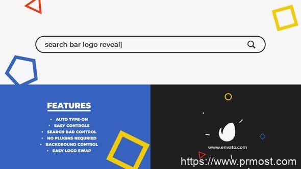 4085-搜索栏徽标显示动态演绎Pr模板Search Bar Logo Reveal