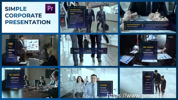 4132-适用于Premiere Pro的简单的企业演示图片视频展示Pr模板Simple Corporate Presentation – Premiere Pro