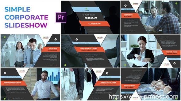 4133-适用于Premiere Pro的简单的企业幻灯片放映展示Pr模板Simple Corporate Slideshow – Premiere Pro