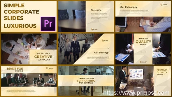 4134-适用于Premiere Pro的简单的公司幻灯片展示Pr模板Simple Corporate Slides Luxurious – Premiere Pro