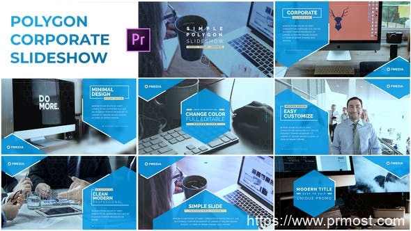 4152-适用于Premiere Pro的简单多边形企业幻灯片放映Pr模板Simple Polygon Corporate Slideshow – Premiere Pro