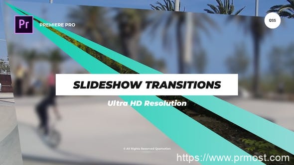 4173-Premiere Pro的幻灯片放映转场过渡Pr模板Slideshow Transitions For Premiere Pro