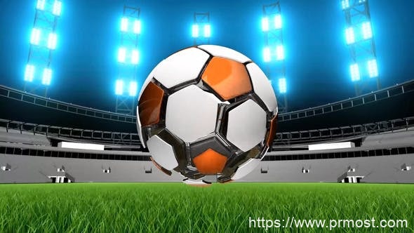 4199-3D足球标志动态演绎Pr模板Soccer Ball Logo