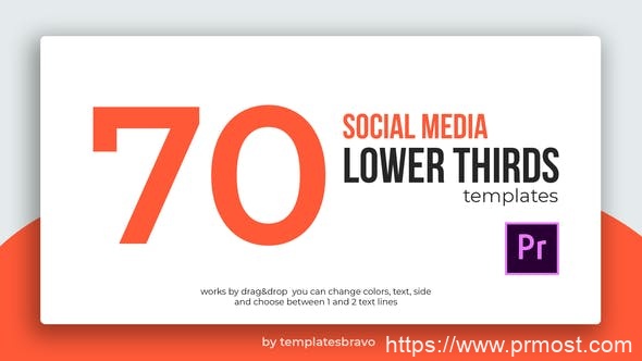 4217-社交媒体下三分之一文本标题展示Pr模板Social Media Lower Thirds