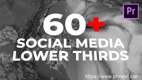 4218-社交媒体后三分之一字幕标题展示Pr模板Social Media Lower Thirds