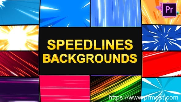 4246-适用于Premiere Pro的速度线动态背景演绎Pr模板Speedlines Backgrounds | Premiere Pro MOGRT