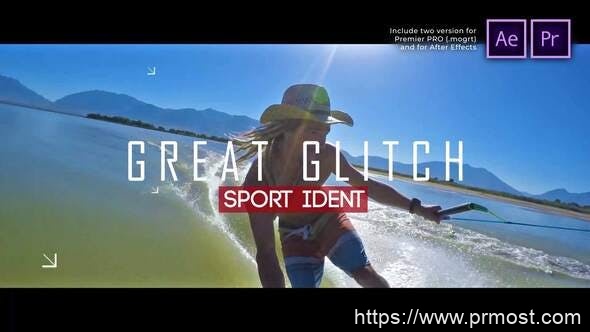 4261-体育标识小故障幻灯片视频放映展示Pr模板Sport Ident Glitch Slideshow