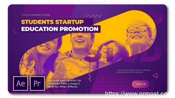 4315-促进学生创业教育图片视频展示Pr模板Students Startup Education Promotion