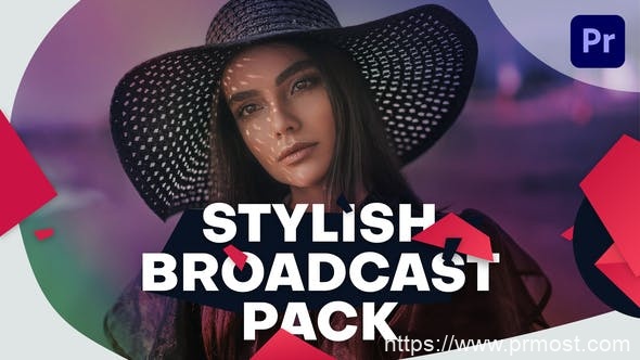 4318-时尚的广播套装社交媒体栏目包装Pr模板Stylish Broadcast Pack