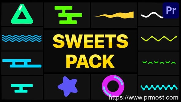 4368-适用于Premiere Pro的糖果卡通动画动态展示Pr模板Sweets Pack | Premiere Pro MOGRT