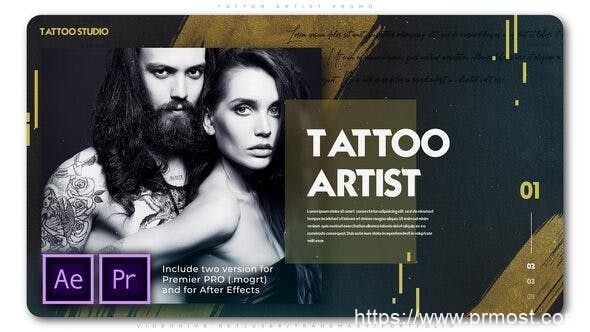 4372-纹身艺术家促销活动图片视频展示Pr模板Tattoo Artist Promo