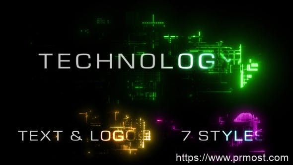 4385-徽标和文本标题技术展示动态演绎Pr模板Technology Reveal Pack (Logos & Titles)