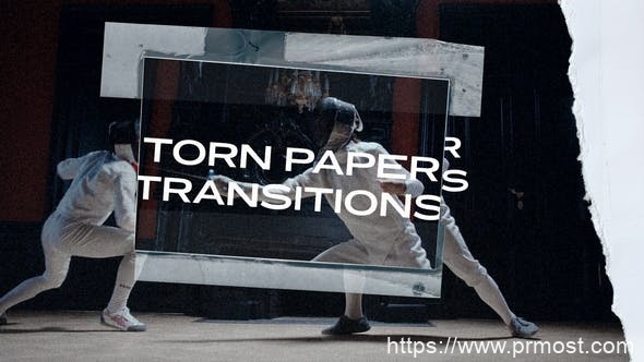 4487-撕纸过渡图片视频展示包装Pr模板Torn Paper Transitions