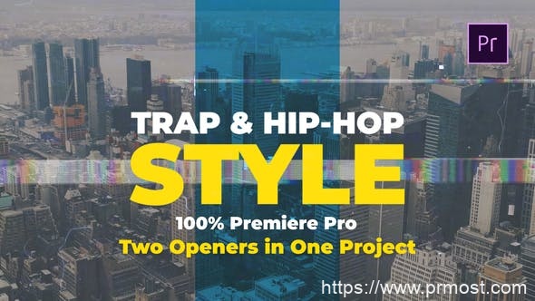4504-陷阱和嘻哈风格标题图片视频展示Pr模板Trap & Hip-Hop Openers (2 in 1)