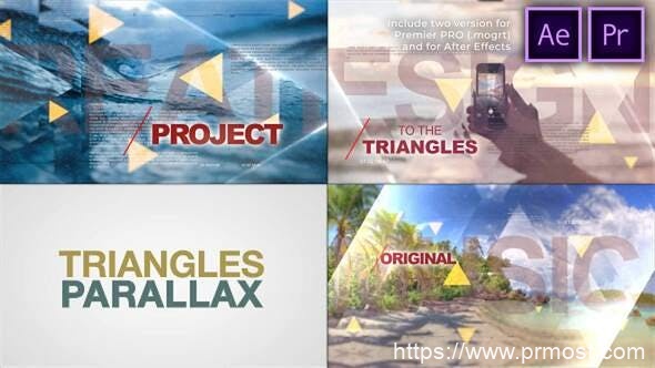 4544-三角形视差世界开场图片视频展示Pr模板Triangles World of Parallax