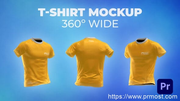 4552-T恤360o宽样机模板动画样机视频展示Pr模板T-shirt 360o Wide Mockup Template – Animated Mockup PREMIERE