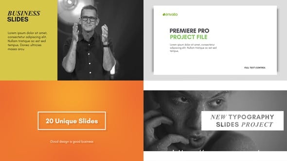 4594-适用于Premiere Pro的基本图形文字标题排版幻灯片展示Pr模板Typography Slides – for Premiere Pro | Essential Graphics