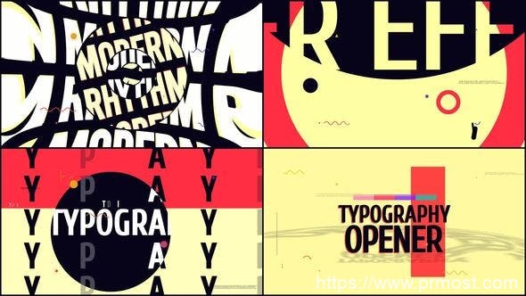 4610-时尚动态文字标题排版视频展示Pr模板Typo Opener