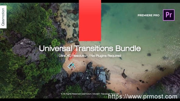 4636-Premiere Pro的通用转场过渡包Pr模板Universal Transitions Bundle For Premiere Pro