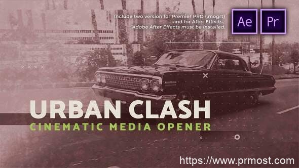 4646-城市冲突电影媒体开场图片视频展示Pr模板Urban Clash Cinematic Media Opener