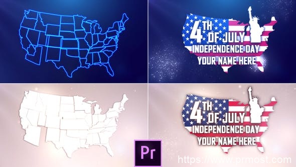4688-适用于Premiere Pro的美国独立日开幕式图片视频展示Pr模板USA Independence Day Opener – Premiere Pro