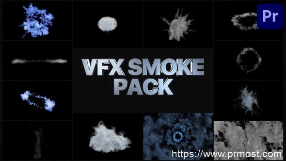 4718-适用于Premiere Pro的烟盒爆炸特效展示Pr模板VFX Smoke Pack | Premiere Pro MOGRT