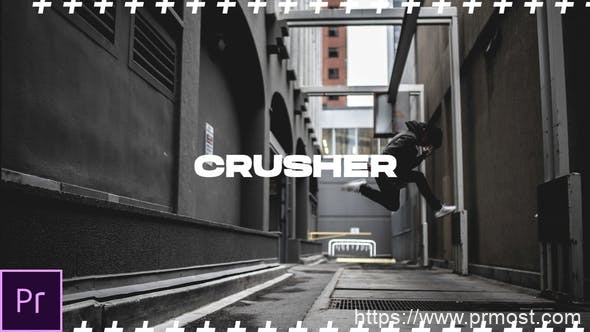 4747-时尚故障图片视频动力开场展示Pr模板Crusher – Dynamic Opener