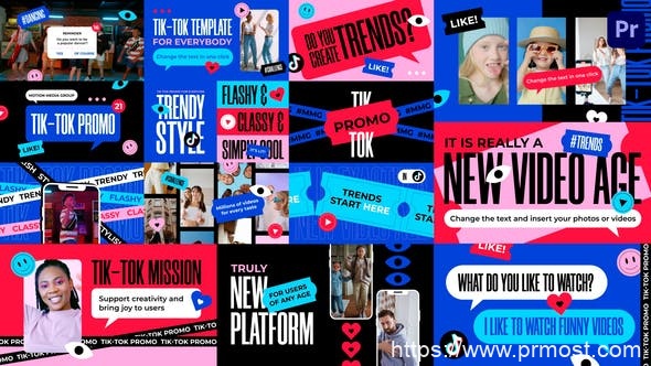 4748-TikTok社交媒体促销图片视频展示Pr模板TikTok Promo