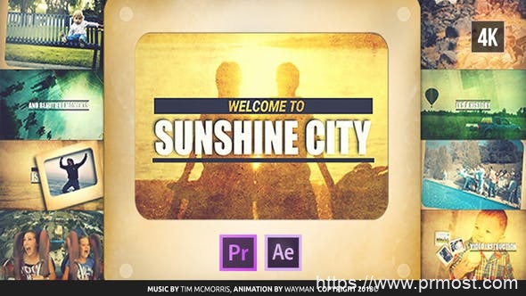 4806-复古幻灯片阳光城市图片视频展示Pr模板Vintage Slideshow | Sunshine City