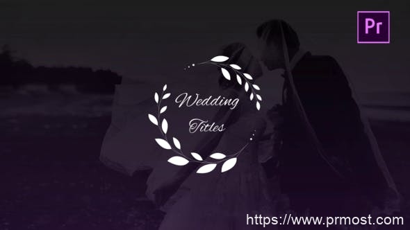 4856-婚礼头衔文字标题徽章动态演绎Pr模板Wedding Titles