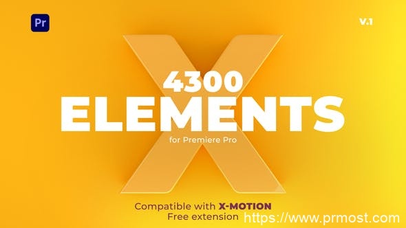 4884-适用于Premiere Pro的动画元素图标动态演绎Pr模板X-Elements | Premiere Pro