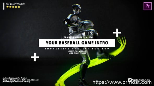 4890-棒球宣传视频动态展示Pr模板Your Baseball Intro – Baseball Promo Video Premiere Pro