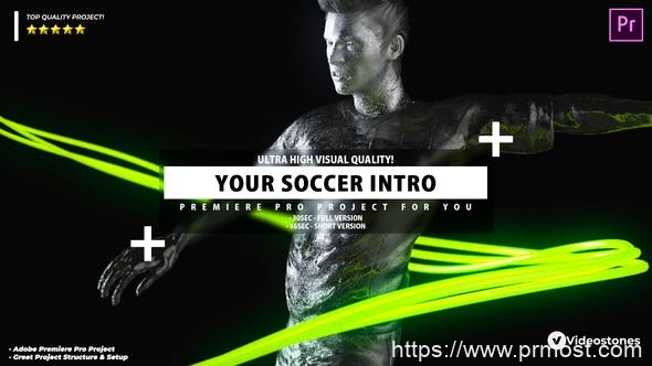 4892-足球比赛推广徽标视频动态演绎Pr模板Your Soccer Intro – Soccer Promotion Premiere Pro