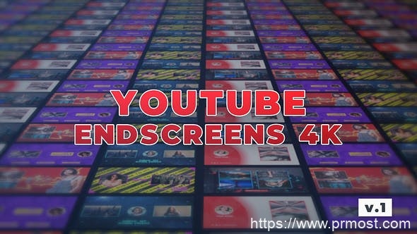 4910-适用于Premiere Pro的YouTube终端屏幕视频展示Pr模板YouTube EndScreens 4K v.1 – Premiere Pro