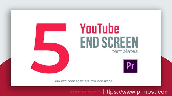 4913-YouTube终端屏幕创意栏目包装Pr模板YouTube End Screens