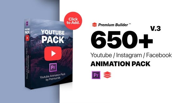 4932-适用于Premiere Pro的YouTube扩展工具订阅栏目包装Pr模板Youtube Pack – MOGRTs for Premiere & Extension Tool