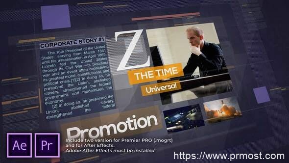 4956-通用商业公司企业促销活动开场视频展示Pr模板Z Time. Universal Corporate Promo