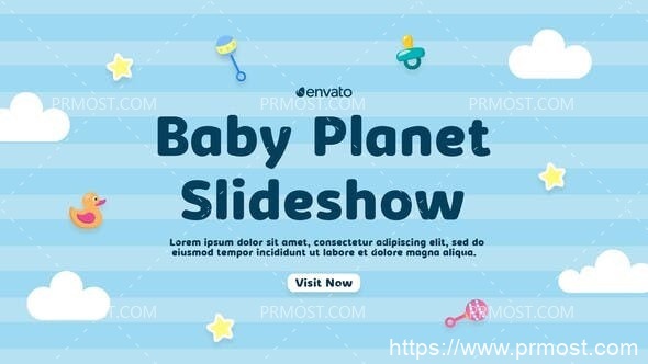 4985-星球宝宝幻灯片视频展示Pr模板Baby Planet Slideshow (MOGRT)